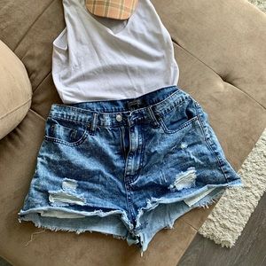 Acid Wash Denim Short-Shorts